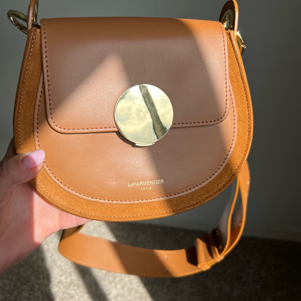 Le Parmentier Yucca suede and leather handbag